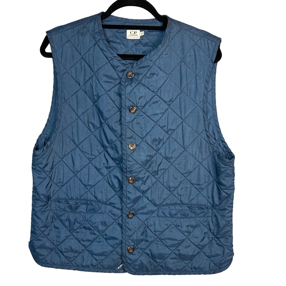 CP Company Massimo Osti Quilted Vest Mens Size 40 Medium Archival Gilet Blue VTG